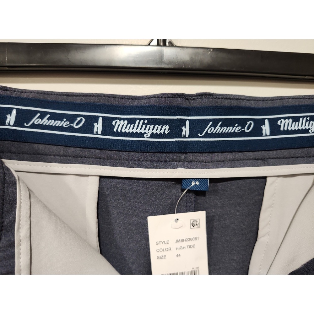 Johnnie-O NWT Mulligan Performance Shorts Mens 44 9 Inseam Navy Blue Stretch New - Picture 2 of 8